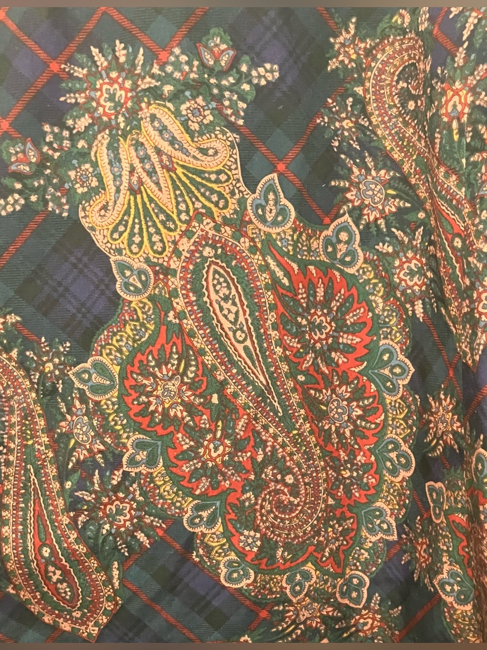 Chaps Paisley Tartan Plaid Button Down Shirt 2X 100% Cotton Preppy Classic - Picture 4 of 7